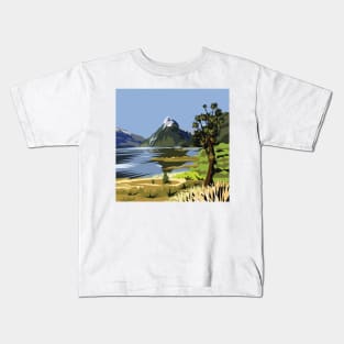 Mitre Peak, MIlford Sound, NZ Kids T-Shirt